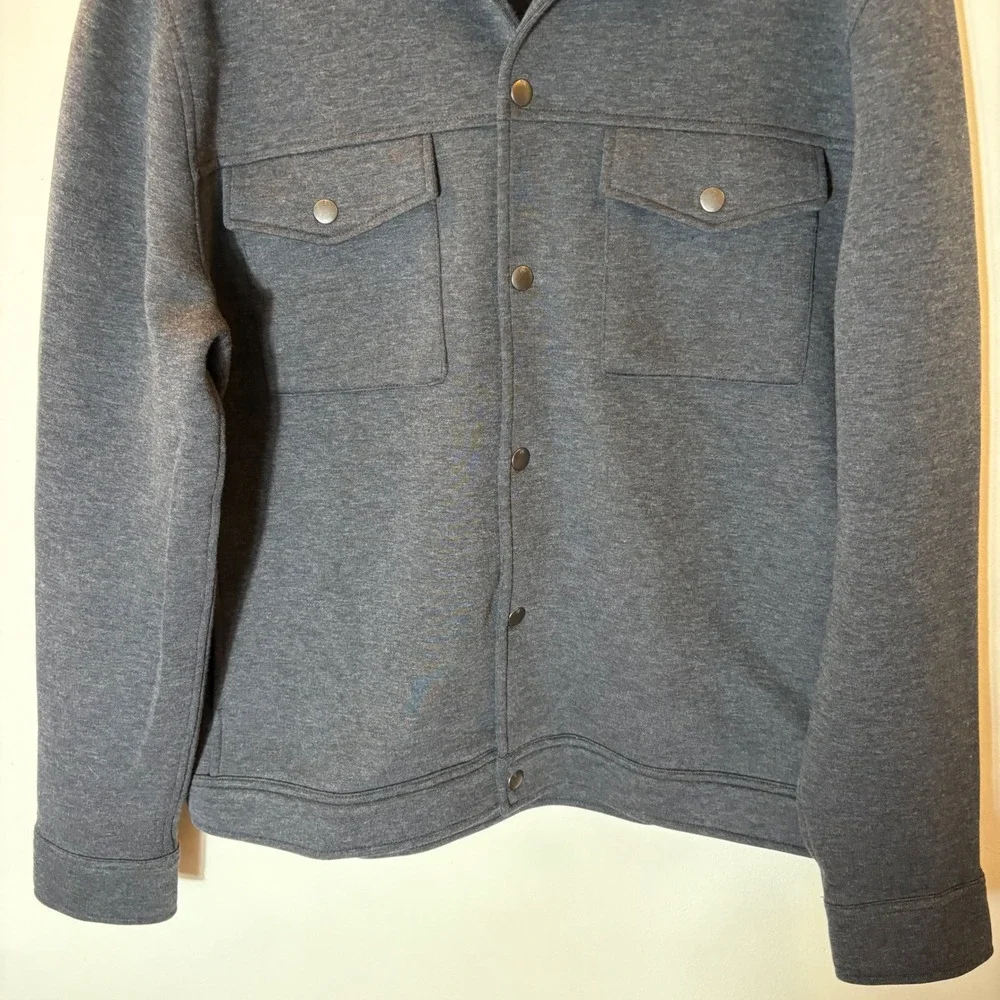 Banana Republic Scuba Shirt Jacket Mens Large‎ Charcoal Heather